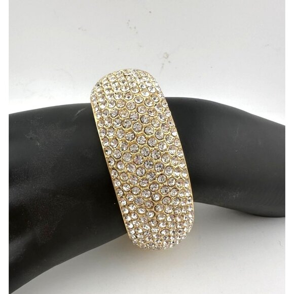 Wide Rhinestone Bangle Bracelet - Picture 12 of 13